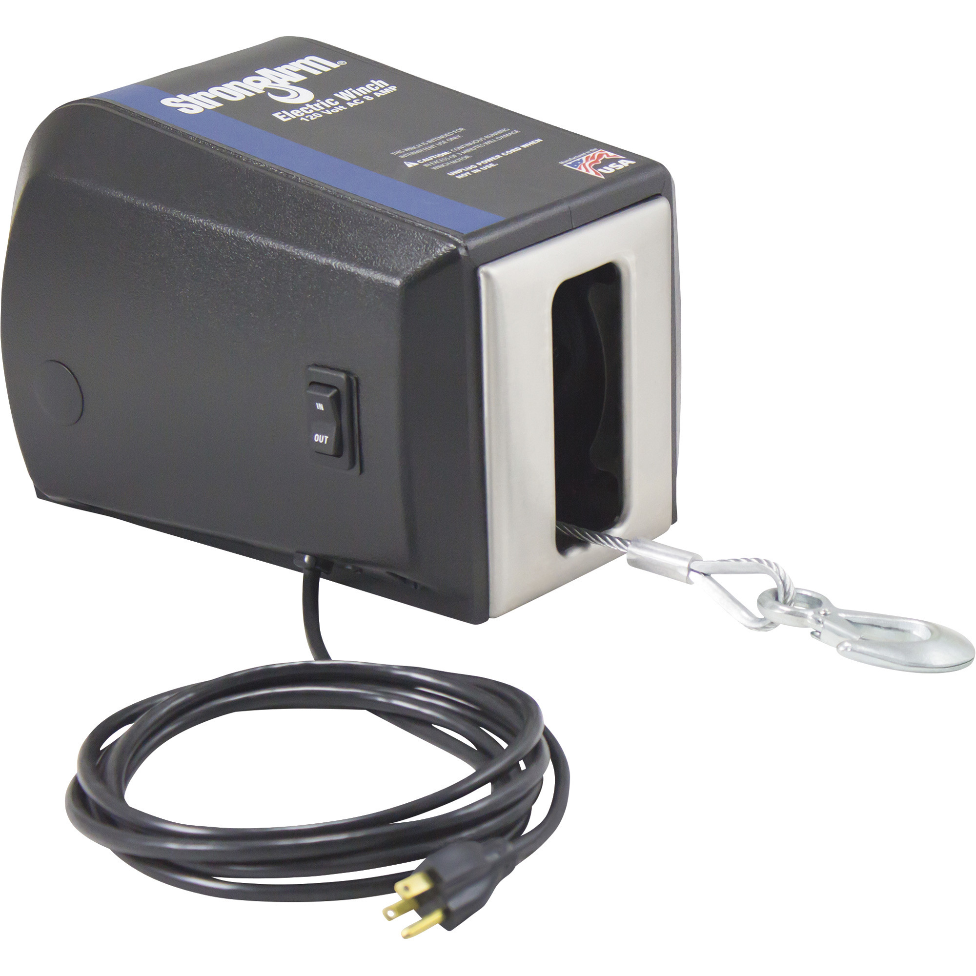 Dutton-Lainson StrongArm 120 Volt AC Powered Electric Winch, 2700-Lb. Capacity, Galvanized Aircraft Cable, Model# SA9000AC Less Clutch
